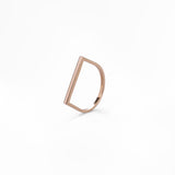 14K Gold Half Square Geometric Ring
