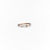 Anello Sottile con Zirconi in Oro 14K
