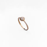 Anello con Pavé di Zirconi in Oro 14K