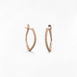 Orecchini in Forma Unica con Zirconi Pavé in Oro 14K