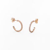 Orecchini a Cerchio Classici con Zirconi Pavé in Oro 14K