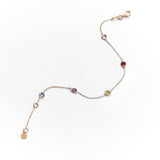 Bracciale in Oro 14K con Pietre Colorate