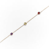 Bracciale in Oro 14K con Pietre Colorate