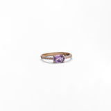 Anello Solitario con Pietra Colorata in Oro 14K