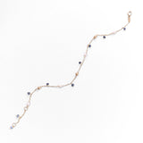 Bracciale Sottile con Pietre Colorate e Perle in Oro 14K