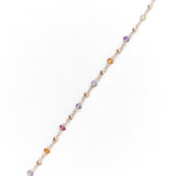 Bracciale Sottile con Pietre Colorate in Oro 14K