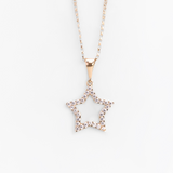 Pendente a Stella in oro 14K con Pavé di Zirconi