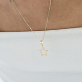 Pendente a Stella in oro 14K con Pavé di Zirconi