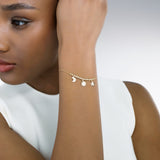 Bracciale con Simboli di Sole, Luna e Stella in Oro 14K