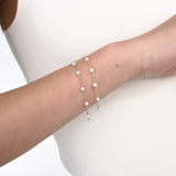 Thin 14K Gold Bracelet with Natural Pearls