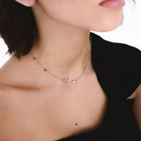 Collana in Oro 14K con Pietre Colorate