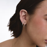 Orecchini in Forma Unica con Zirconi Pavé in Oro 14K