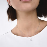 Collana con Punto Luce di Zirconi in Oro 14K