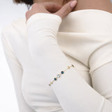 Bracciale con Pietre Naturali Colorate in Oro 14K