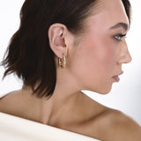 Orecchini a Cerchio Geometrici in Oro 14K
