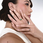 Anello con Grande Pietra Colorata in Oro 14K - GIOIELLO ITALIANO