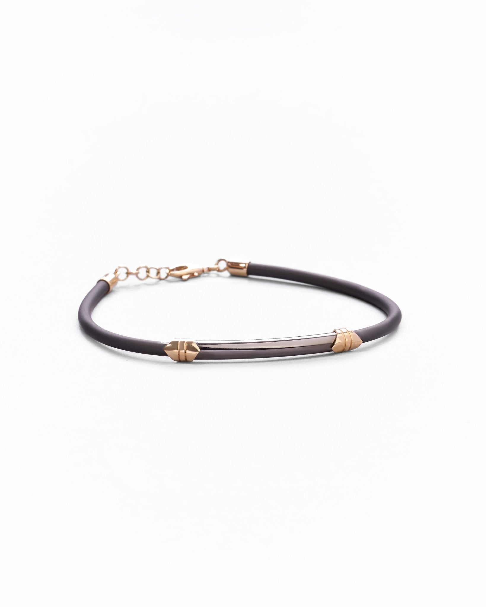 Bracciale da Uomo in Gomma e Oro 14K - GIOIELLO ITALIANO