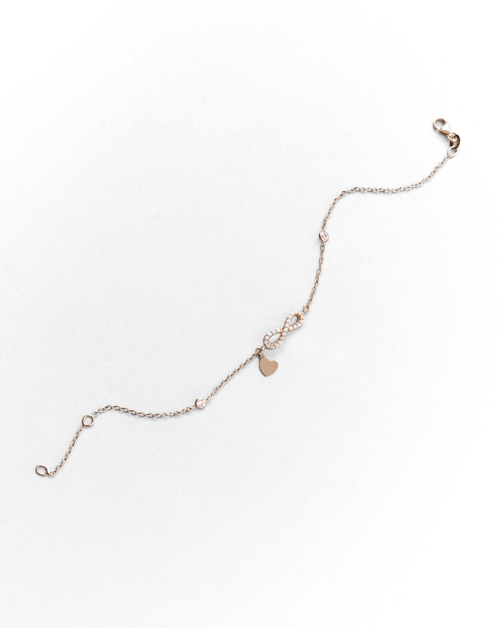 Bracciale Elegante con Simbolo dell'Infinito e Zirconi Pavé in Oro 14K - GIOIELLO ITALIANO