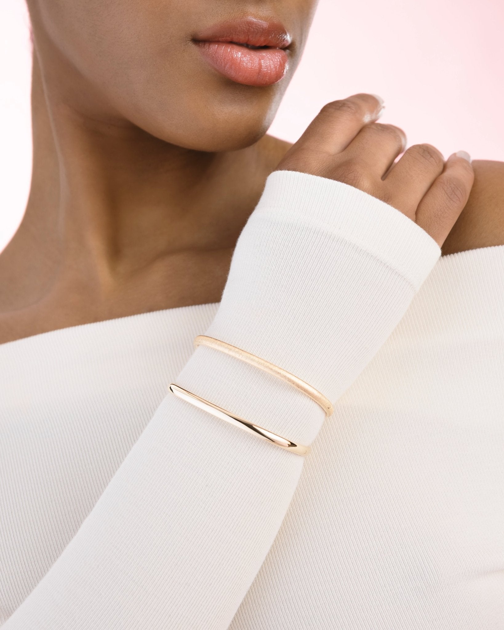 Bracciale Schiava in Oro 14K a Forma di Rettangolo Morbido - GIOIELLO ITALIANO