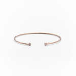 Bracciale Schiava Sottile Aperto con Zirconi in Oro 14K - GIOIELLO ITALIANO