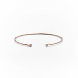 Bracciale Schiava Sottile Aperto con Zirconi in Oro 14K - GIOIELLO ITALIANO