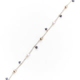 Bracciale Sottile con Pietre Colorate e Perle in Oro 14K - GIOIELLO ITALIANO