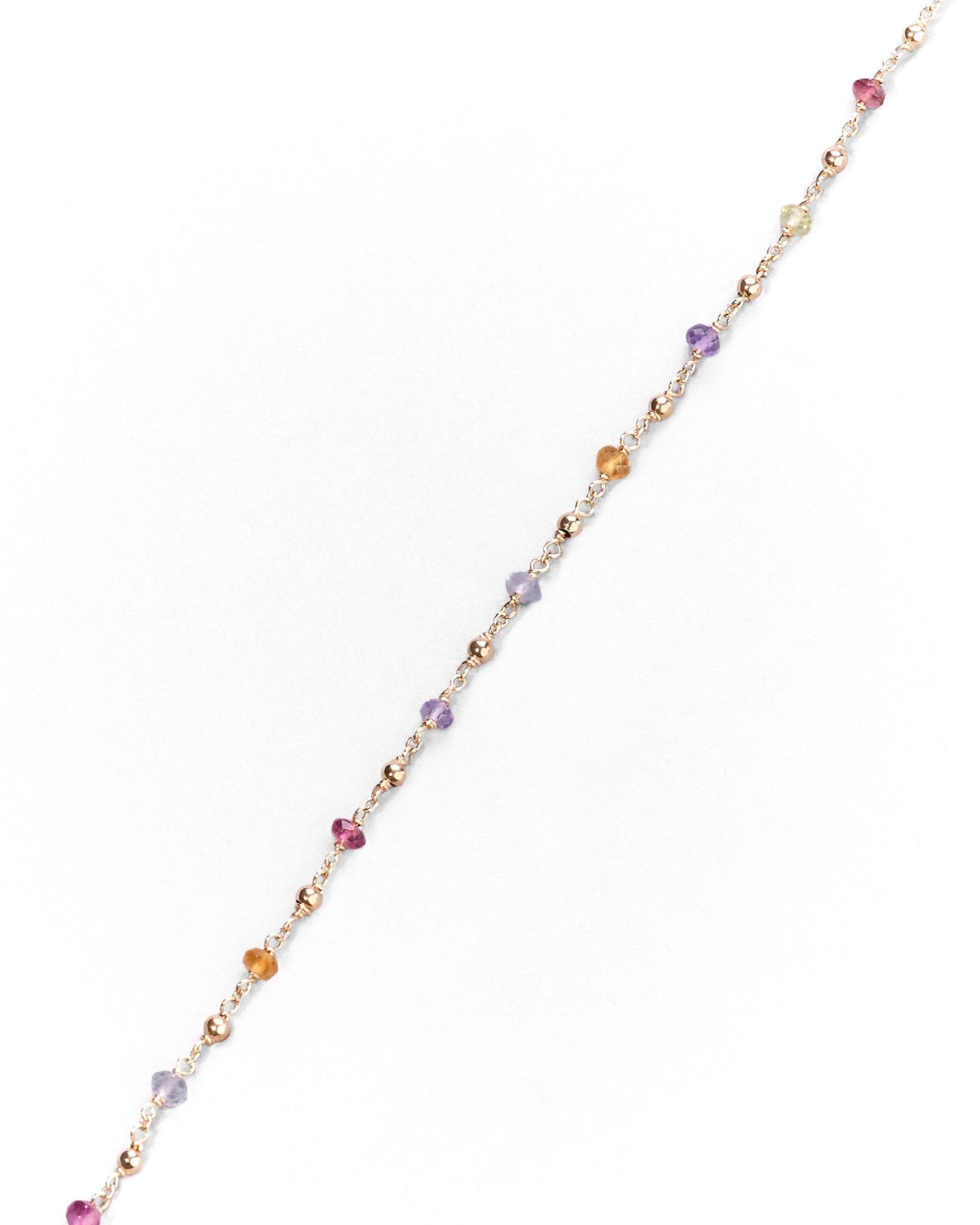 Bracciale Sottile con Pietre Colorate in Oro 14K - GIOIELLO ITALIANO