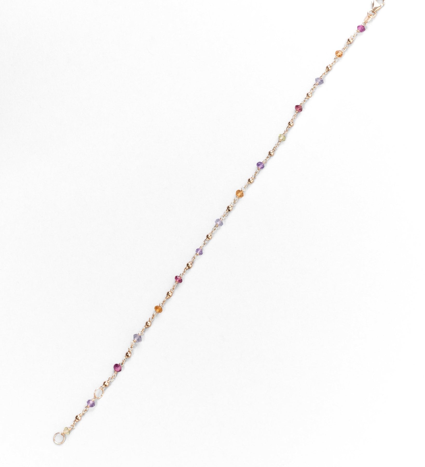 Bracciale Sottile con Pietre Colorate in Oro 14K - GIOIELLO ITALIANO