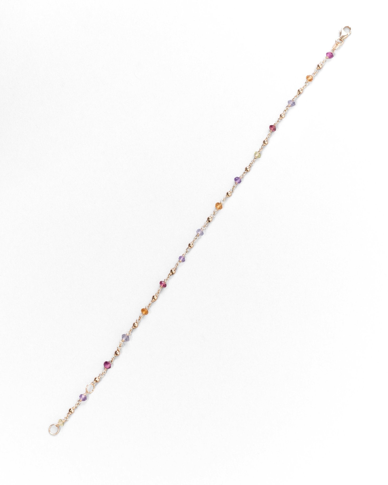 Bracciale Sottile con Pietre Colorate in Oro 14K - GIOIELLO ITALIANO