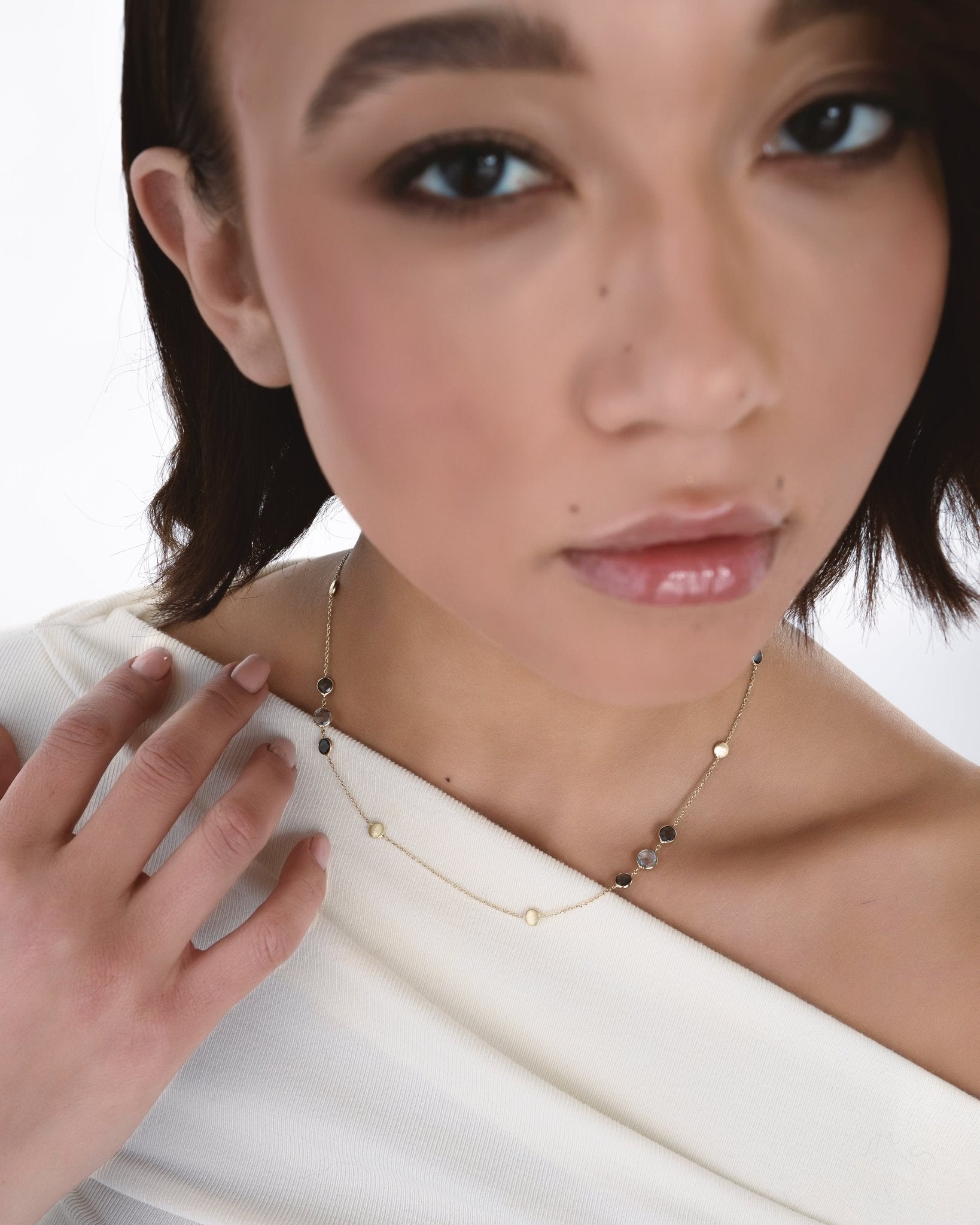 Collana con Pietre Blu e Azzurre in Oro 14K - GIOIELLO ITALIANO