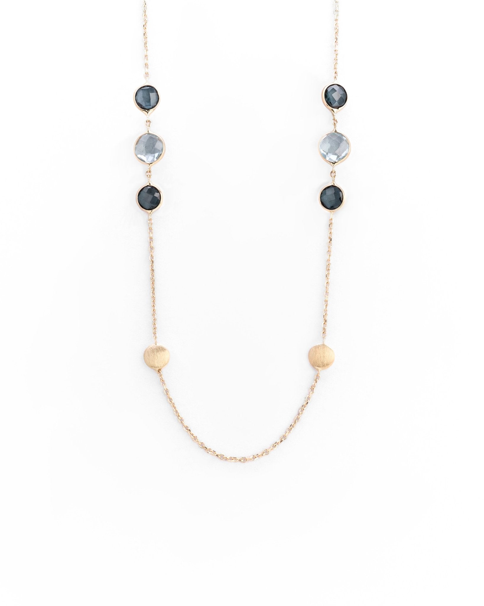 Collana con Pietre Blu e Azzurre in Oro 14K - GIOIELLO ITALIANO