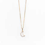 Collana in Oro 14K con Pendente a Mezzaluna e Zirconi - GIOIELLO ITALIANO