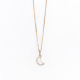 Collana in Oro 14K con Pendente a Mezzaluna e Zirconi - GIOIELLO ITALIANO