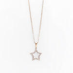 Collana in Oro 14K con Pendente a Stella con Pavé di Zirconi - GIOIELLO ITALIANO