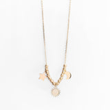 Collana Solari con Pendenti Luna, Sole e Stella in Oro 14K - GIOIELLO ITALIANO
