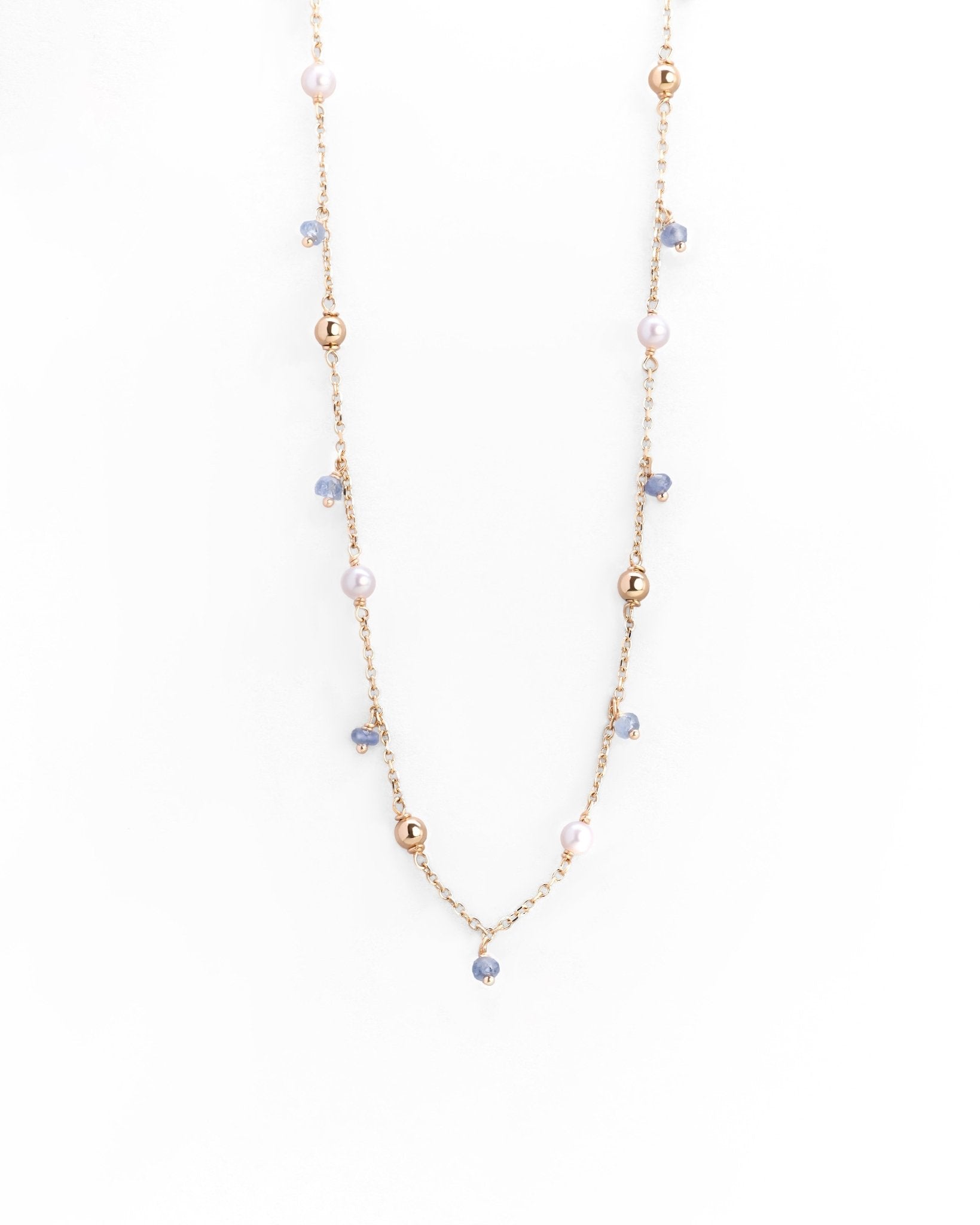 Collana Sottile con Pietre Colorate in Oro 14K - GIOIELLO ITALIANO