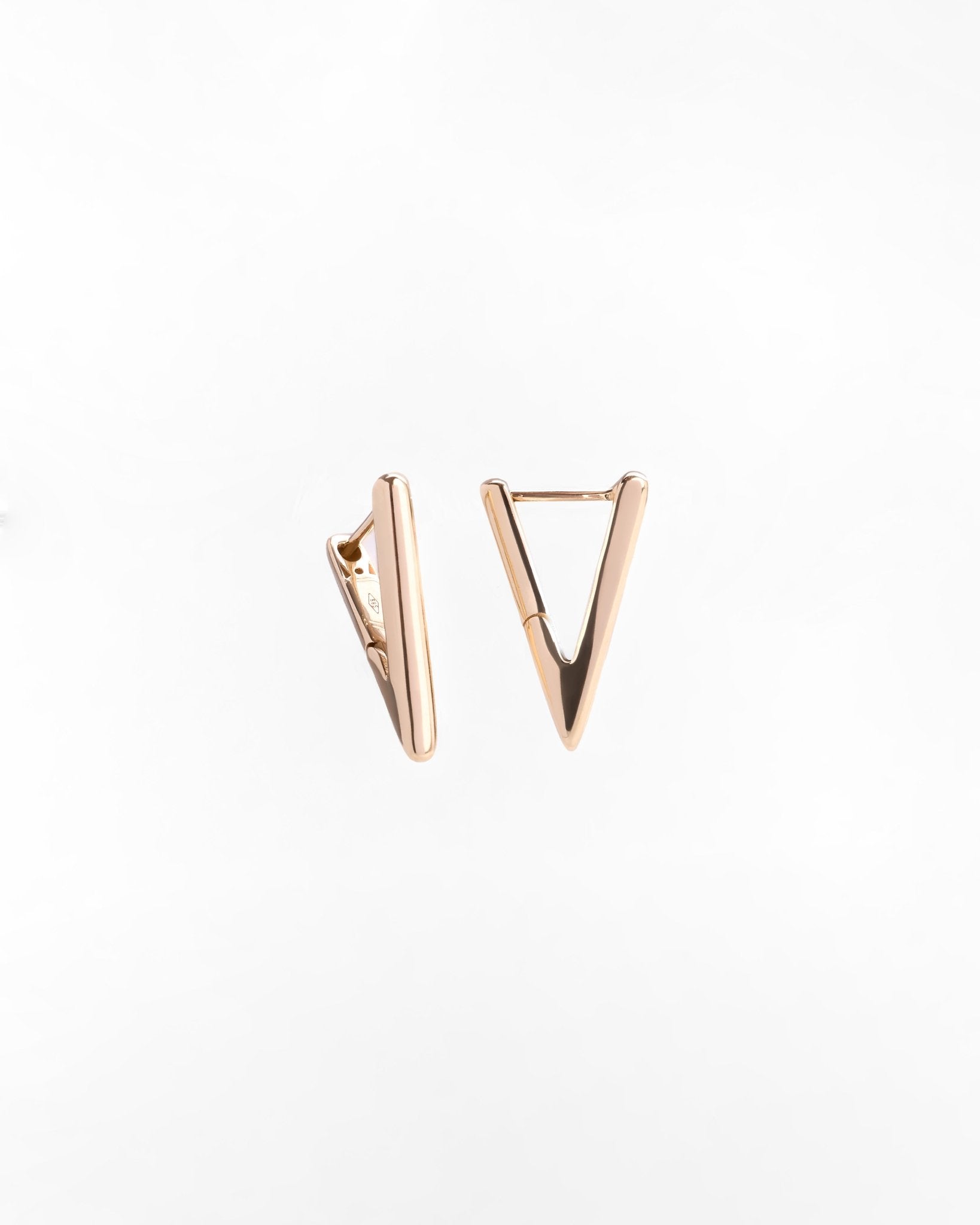Orecchini a Forma di Triangolo in Oro 14K - GIOIELLO ITALIANO