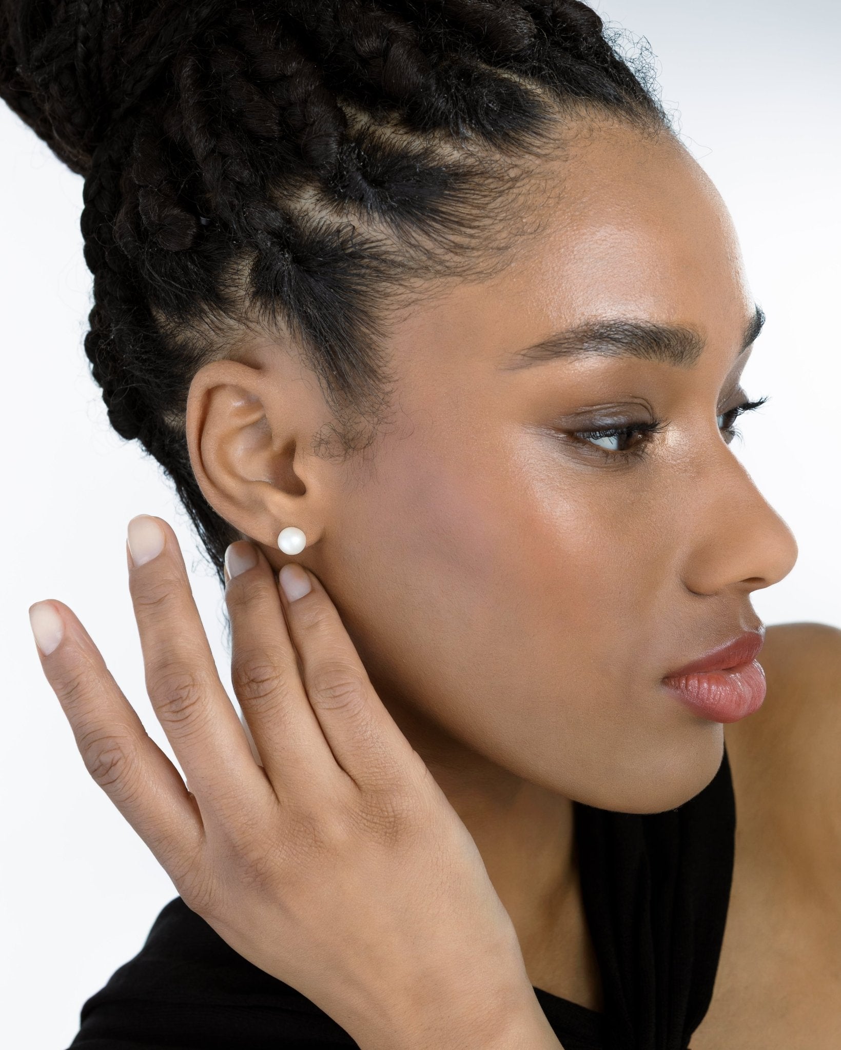 Orecchini Classici In Oro Bianco Con Perla (montatura Corta) - Fair Line - Foto 5