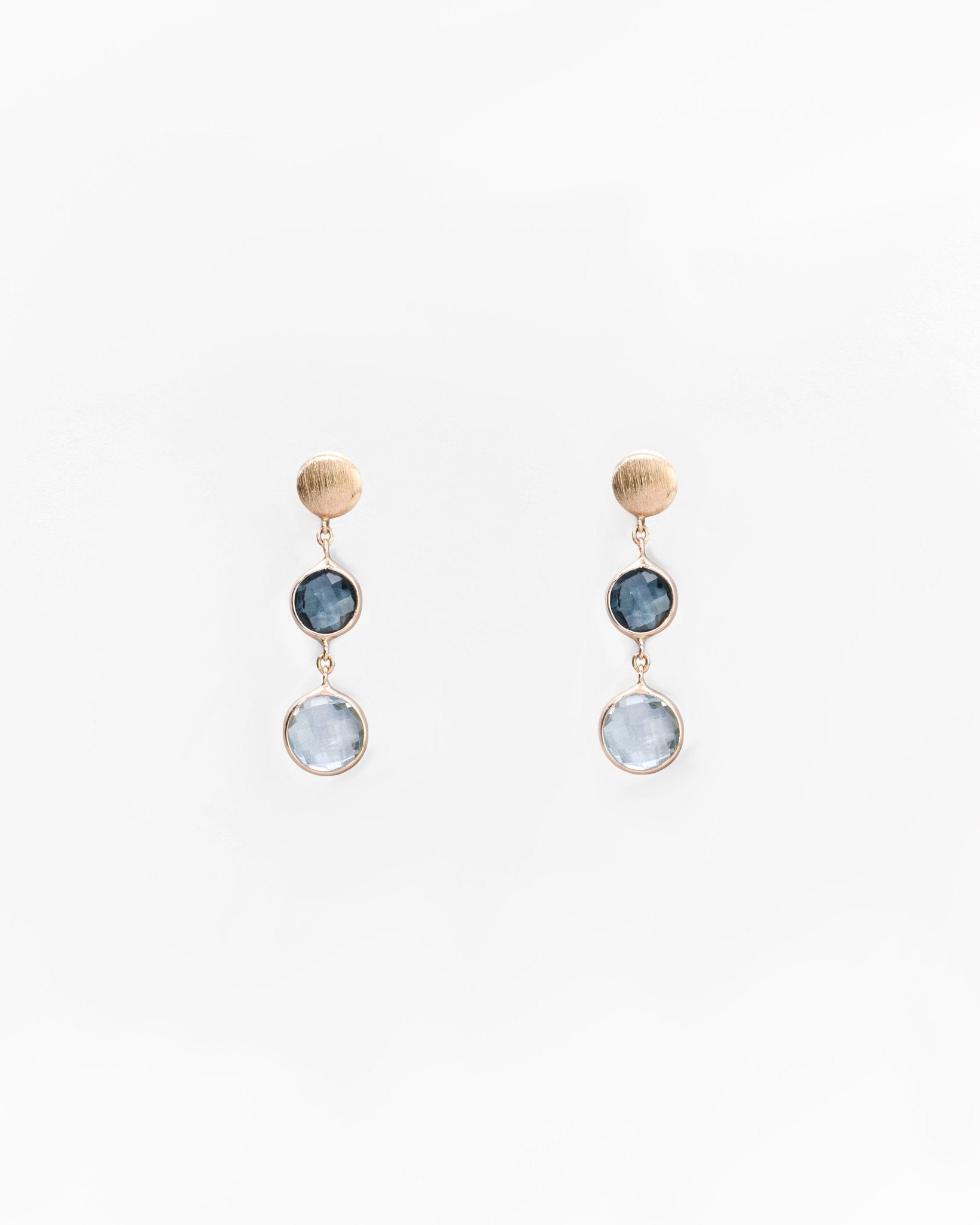 Orecchini a Pendente in Oro 14K con Pietre Colorate - GIOIELLO ITALIANO
