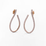 Orecchini Curvi con Pavé di Zirconi in Oro 14K - GIOIELLO ITALIANO