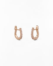 Orecchini in Stile Inglese con Zirconi Pavé in Oro 14K - GIOIELLO ITALIANO