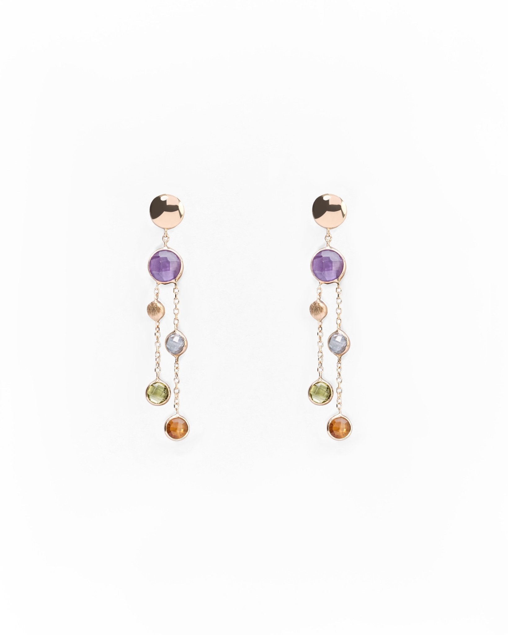 Orecchini Pendenti con Pietre Colorate in Oro 14K - GIOIELLO ITALIANO