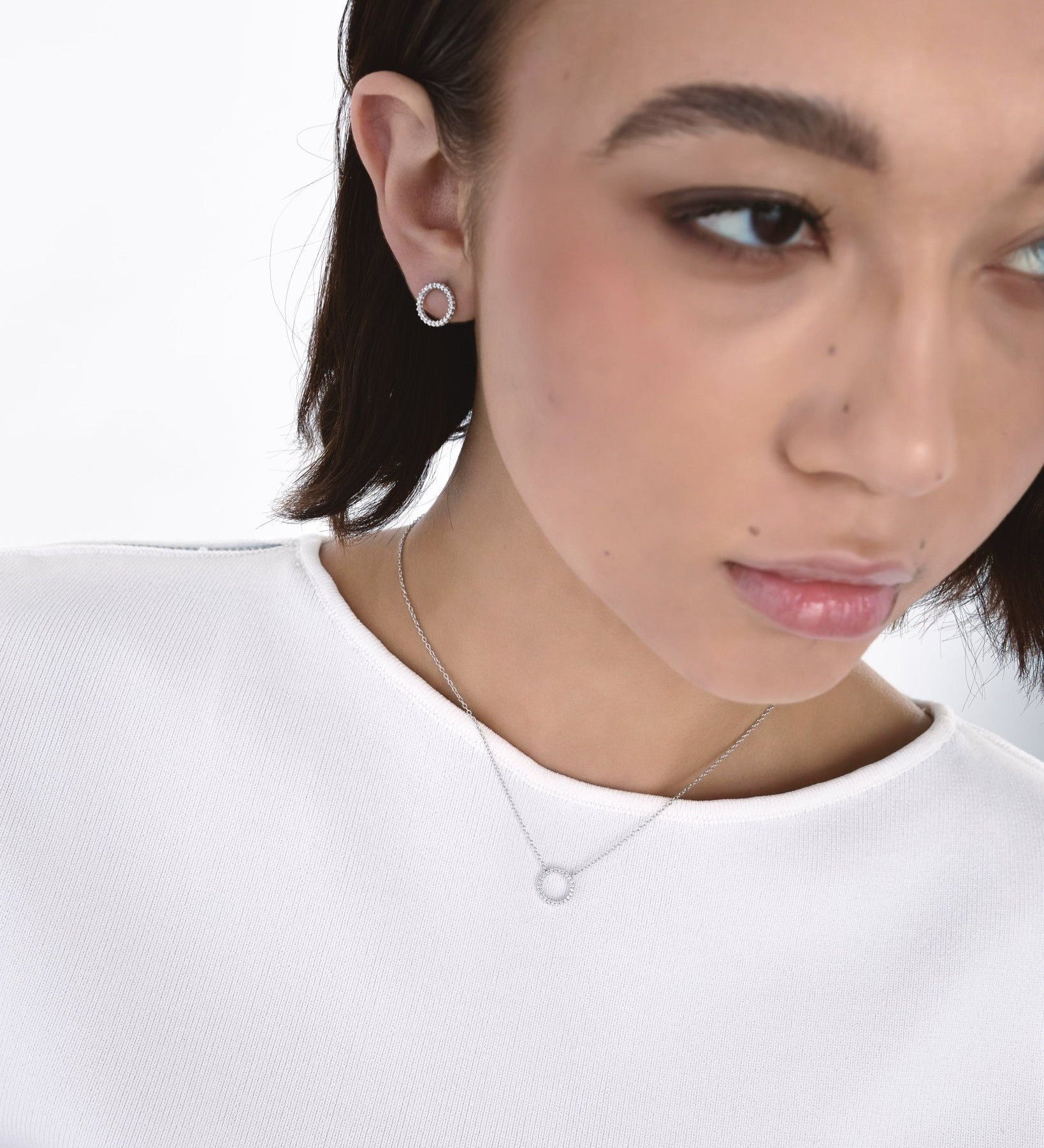 Set parure oro 14K con zirconi pavé dettagli- GIOIELLO ITALIANO