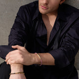 Bracciale da Uomo con Cinturino in Pelle e Oro 14K