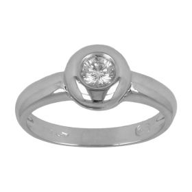 18kt white gold solitaire ring with 0.21ct diamond | Gioiello Italiano