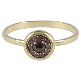 Ring in 14kt yellow gold with brown zircons | Gioiello Italiano