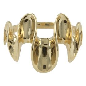 "Crest" ring in 14kt white or yellow gold | Gioiello Italiano