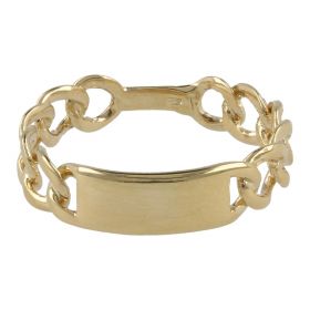 Plaque ring in 14kt yellow gold | Gioiello Italiano