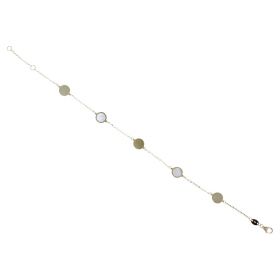 Round yellow gold bracelet with mother-of-pearl | Gioiello Italiano
