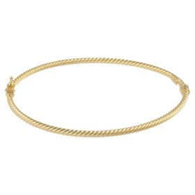 14kt yellow gold oval bangle bracelet | Gioiello Italiano